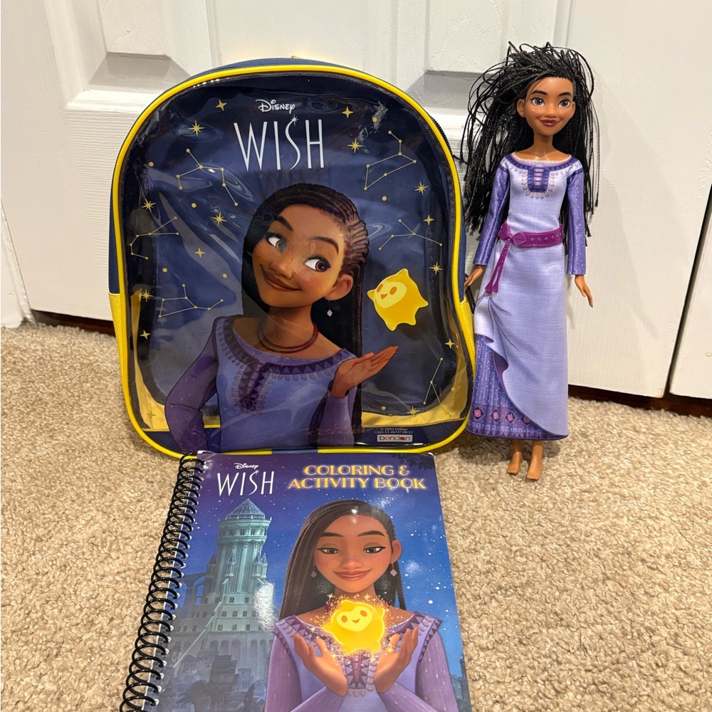 Disney Wish Doll with Purple Dress and Activity Book